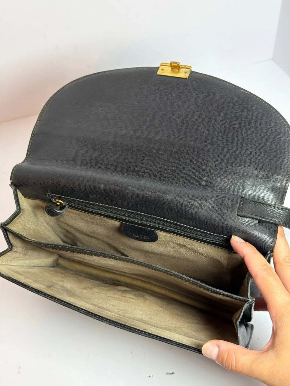 Gucci Vintage Black Leather Clutch Bag